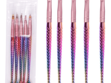 Brush Set | Mermaid Nail Art Design Brush (5in1) Online