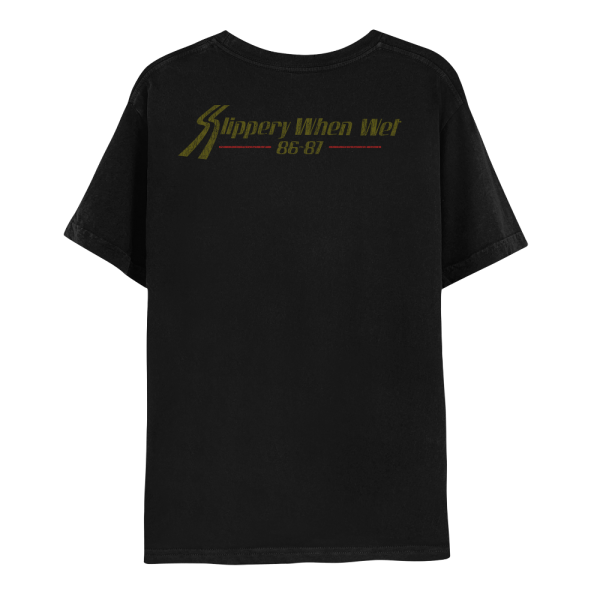 Slippery When Wet Vintage World Tour Black T-Shirt Fashion