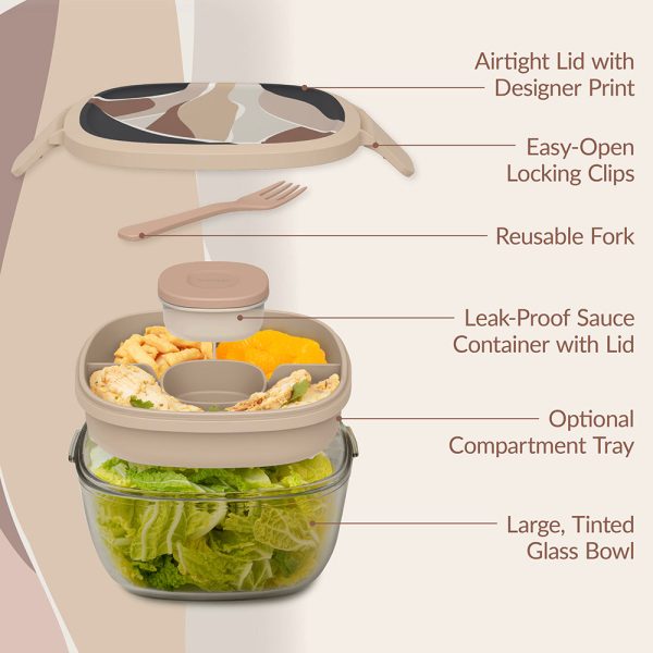 Bentgo Glass Prints All-in-One Salad Container Supply