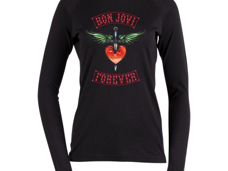 Glass Heart & Dagger Patch Thermal Top Cheap