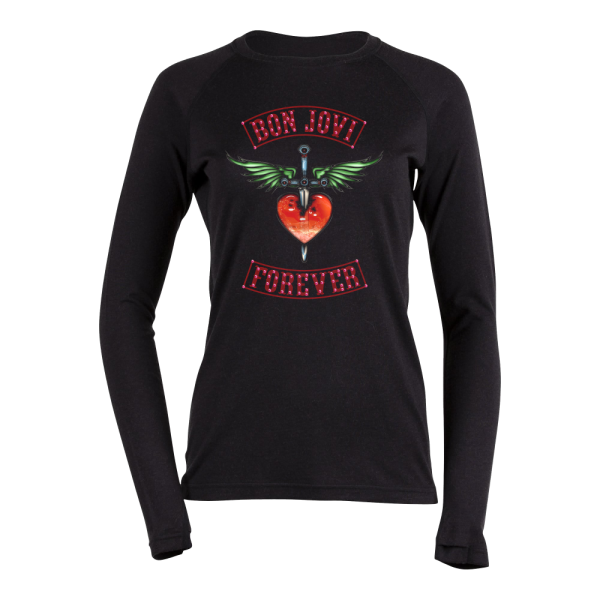 Glass Heart & Dagger Patch Thermal Top Cheap