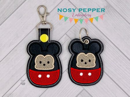 Squishy Mouse Boy snap tab and eyelet fob machine embroidery file (single and multi files included) DIGITAL DOWNLOAD For Cheap