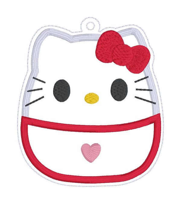 Squishy Kitty Applique bookmark bag tag ornament machine embroidery file DIGITAL DOWNLOAD Cheap