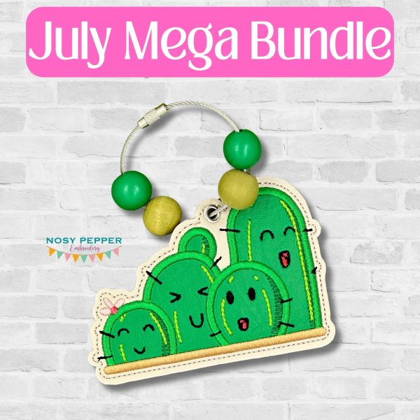 Happy Cactus Family bookmark ornament bag tag machine embroidery design DIGITAL DOWNLOAD Hot on Sale