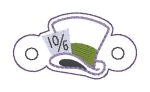 Hatter Shoe Charm machine embroidery design (3 versions included) DIGITAL DOWNLOAD For Sale