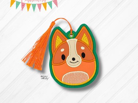 Aussie Orange Dog Squishy Applique bookmark bag tag ornament machine embroidery file DIGITAL DOWNLOAD For Discount