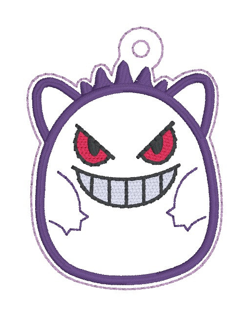 Purple Friend Squishy snap tab and eyelet fob machine embroidery file (single and multi files included) DIGITAL DOWNLOAD Online Sale