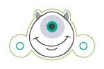 Green Monster Charm machine embroidery design (3 versions included) DIGITAL DOWNLOAD For Sale