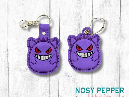 Purple Friend Squishy snap tab and eyelet fob machine embroidery file (single and multi files included) DIGITAL DOWNLOAD Online Sale