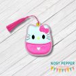 Squishy Kitty Applique bookmark bag tag ornament machine embroidery file DIGITAL DOWNLOAD Cheap