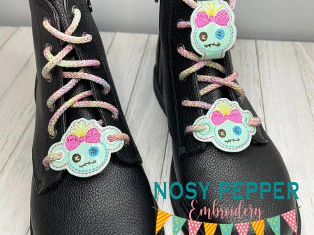 Zombie Doll Shoe Charm machine embroidery design (3 versions included) DIGITAL DOWNLOAD Cheap