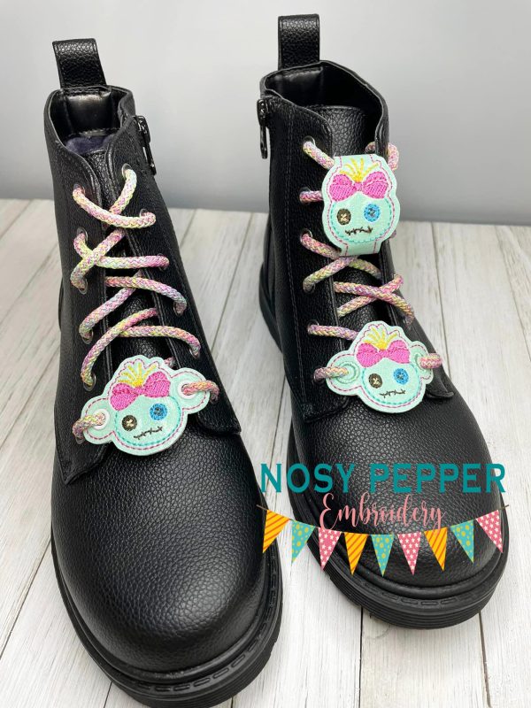 Zombie Doll Shoe Charm machine embroidery design (3 versions included) DIGITAL DOWNLOAD Cheap