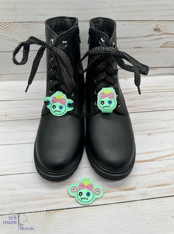 Zombie Doll Shoe Charm machine embroidery design (3 versions included) DIGITAL DOWNLOAD Cheap