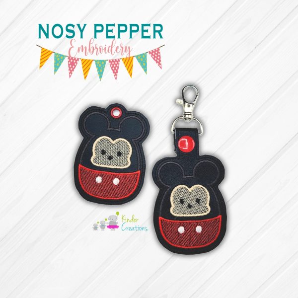 Squishy Mouse Boy snap tab and eyelet fob machine embroidery file (single and multi files included) DIGITAL DOWNLOAD For Cheap