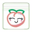 Happy Peach applique ITH Bag embroidery design (5 sizes available) June  24 Mystery Bundle DIGITAL DOWNLOAD For Discount