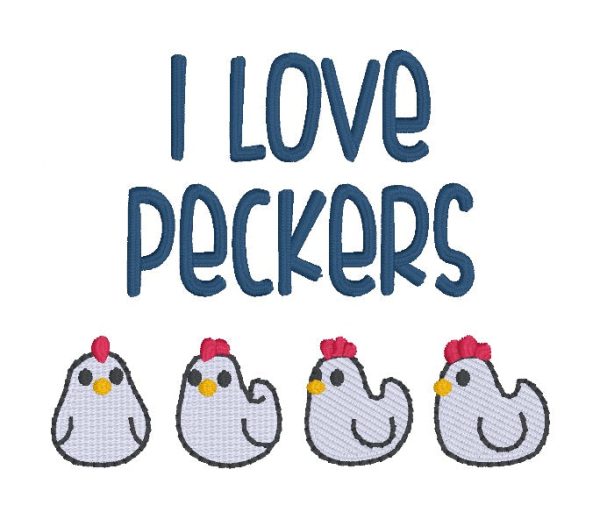 I Love Peckers machine embroidery design (5 sizes included) DIGITAL DOWNLOAD Sale