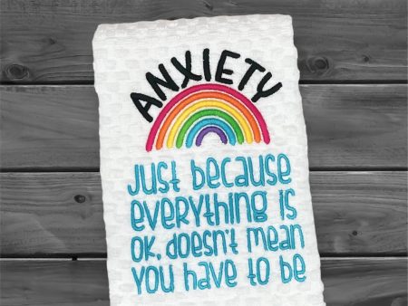 Anxiety Just Because machine embroidery design (4 sizes included) DIGITAL DOWNLOAD For Sale