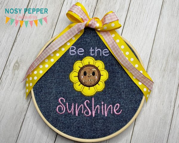 Be The Sunshine applique April 2024 Patreon Bundle machine embroidery design (5 sizes included) DIGITAL DOWNLOAD Hot on Sale