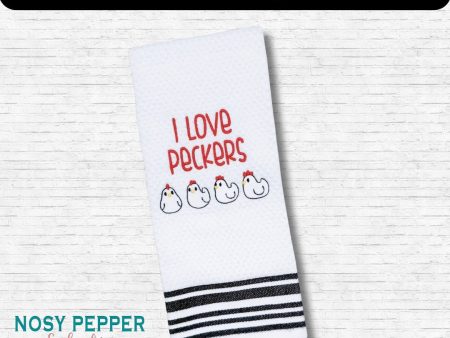 I Love Peckers machine embroidery design (5 sizes included) DIGITAL DOWNLOAD Sale