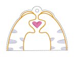 Cat Love bookmark ornament bag tag machine embroidery design DIGITAL DOWNLOAD Cheap