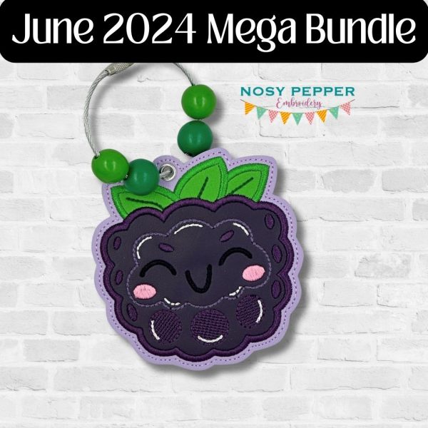 Happy Berry applique bookmark ornament bag tag machine JUNE 2024 MYSTERY BUNDLE embroidery design DIGITAL DOWNLOAD Fashion