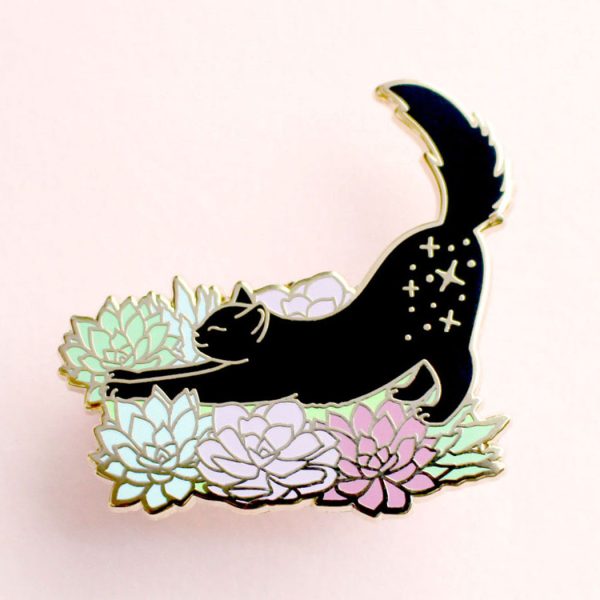 Succulent Cat Enamel Pin Online