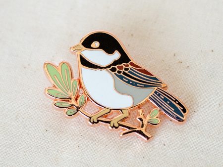 Chickadee Enamel Pin For Discount