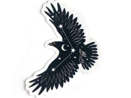 Cosmic Crow Vinyl Sticker For Sale