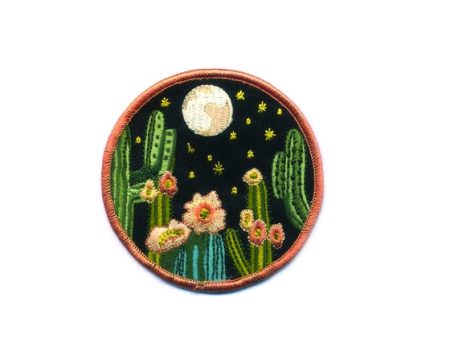 Night Cactus Iron On Patch For Cheap