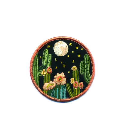 Night Cactus Iron On Patch For Cheap