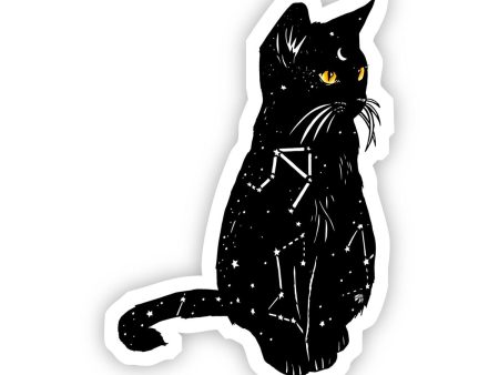 Black Cat with Yellow Eyes Vinyl Sticker For Cheap