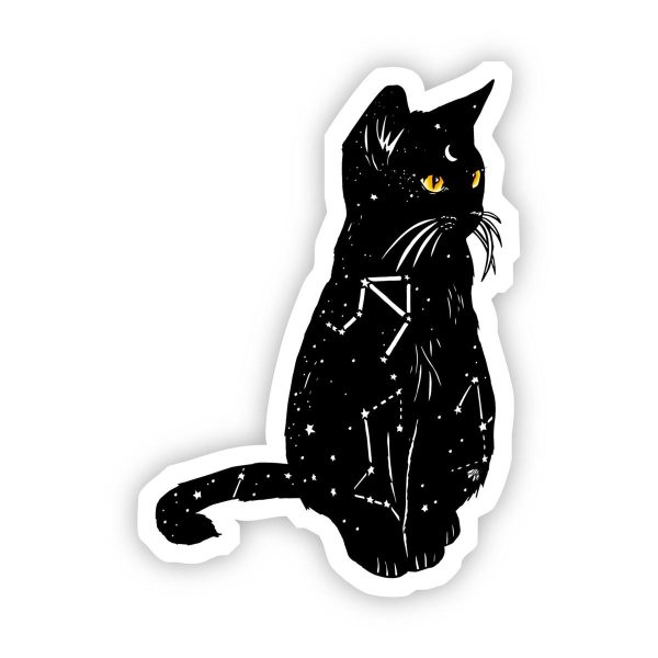 Black Cat with Yellow Eyes Vinyl Sticker For Cheap