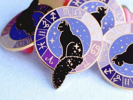 Zodiac Cat Enamel Pin For Discount