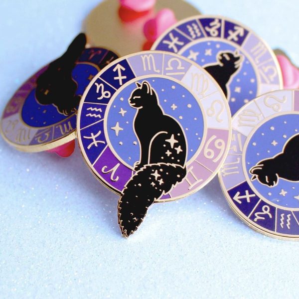 Zodiac Cat Enamel Pin For Discount