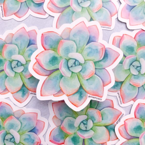 Pastel Succulent Vinyl Sticker Online