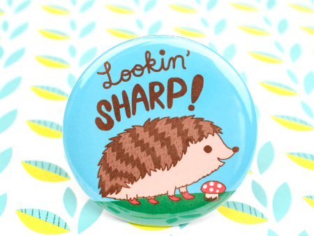 Lookin  Sharp Hedgehog Pinback Button Discount