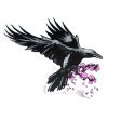 Flying Crow & Blossoms Vinyl Sticker For Cheap