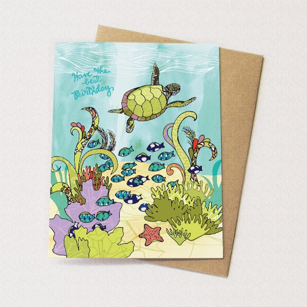 Sea Turtles Birthday card Sale