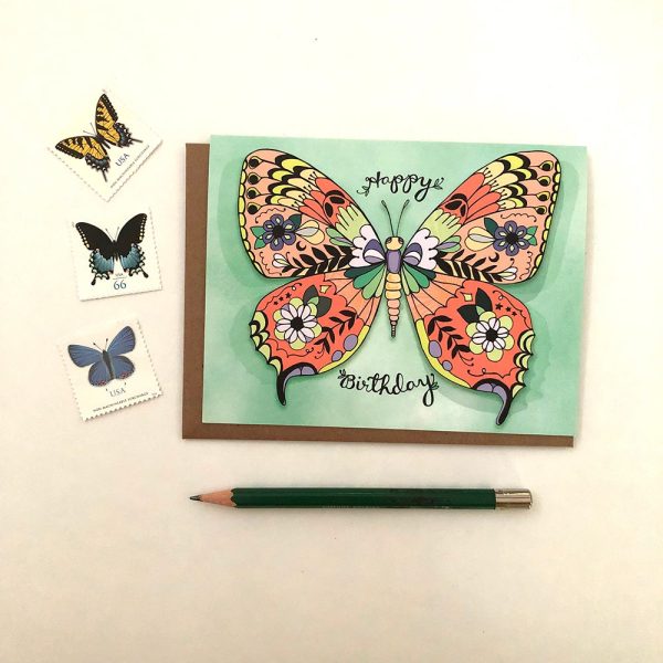 Butterfly Happy Birthday Card Hot on Sale