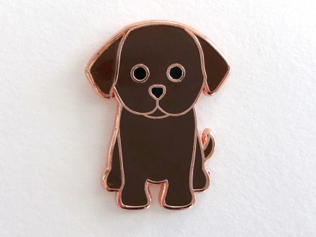 Brown Puppy Enamel Pin Sale