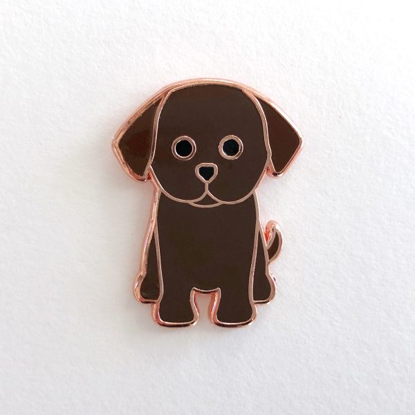 Brown Puppy Enamel Pin Sale