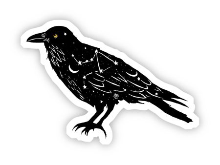 Black Bird with Stars Vinyl Sticker Online now