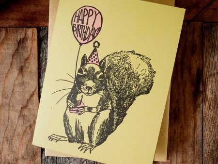 Squirrel Balloon Birthday Card Supply