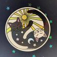 Holographic Yin Yang Sun & Moon Cats Sticker Supply