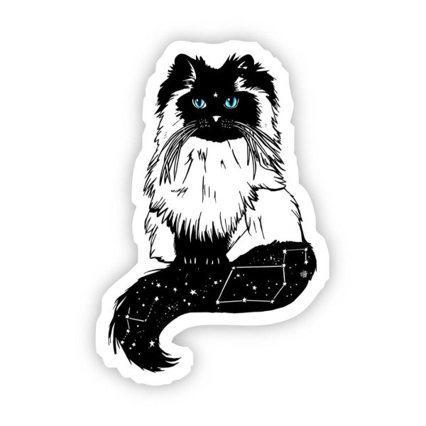 White Cat with Blue Eyes Sticker Vinyl Sticker Sale