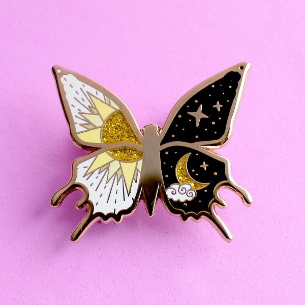 Sun & Moon Butterfly Enamel Pin Online Hot Sale