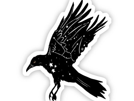 Crow with Stars Vinyl Sticker Online now