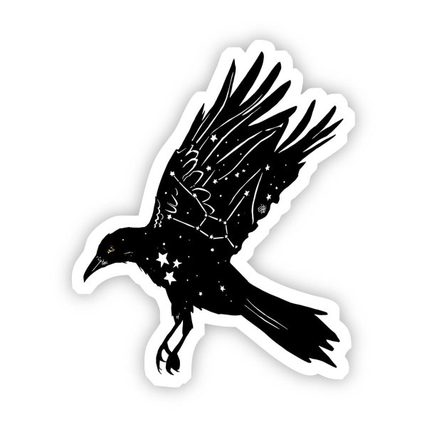 Crow with Stars Vinyl Sticker Online now