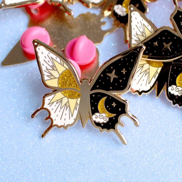 Sun & Moon Butterfly Enamel Pin Online Hot Sale